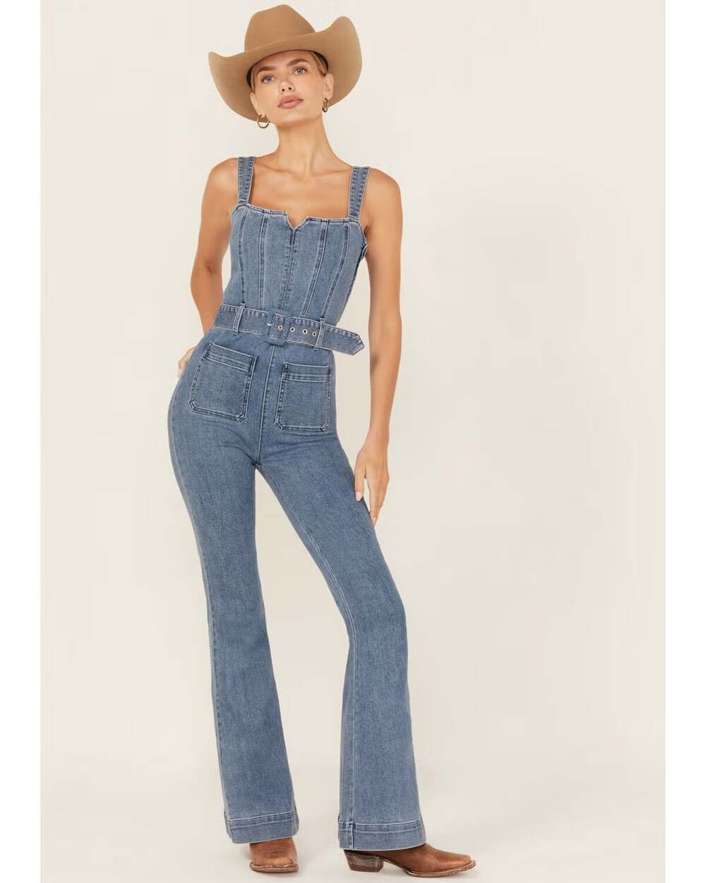 SHOW ME YOUR MUMU Acacia Size S Blue Jumpsuit Festival Rodeo Western Revolve